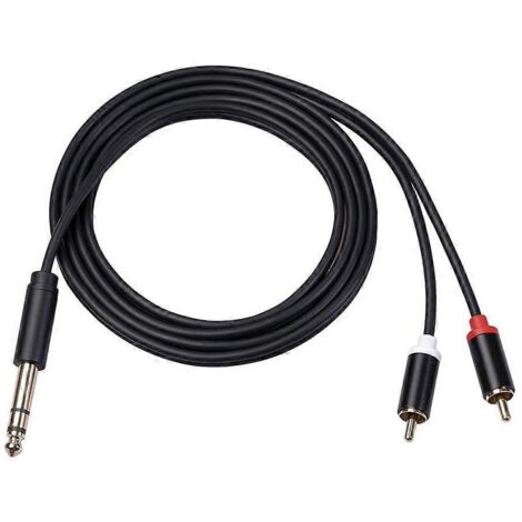 Câble audio 6.35mm vers 2 RCA pour ampli, TV, PC, enceintes - 5 mètres