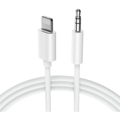 Certifié apple Mfi] Cordon auxiliaire compatible avec iPhone, Câble audio  Lightning to 3.5mm Aux pour voiture compatible avec Iphone 13/12/11 / xs /  xr / x 8 7, Ipad / ip