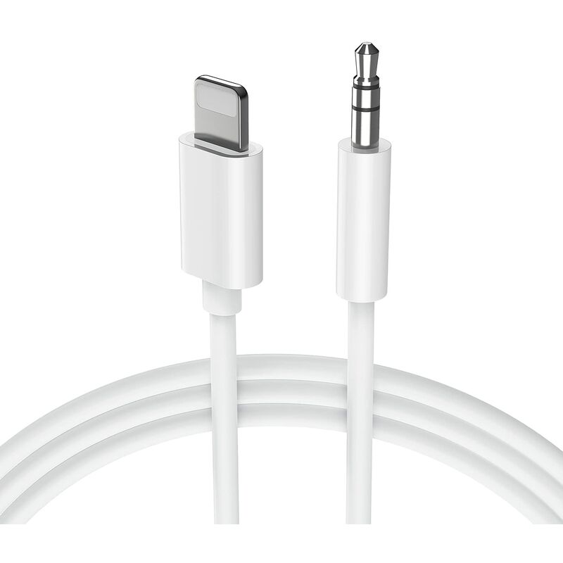 Câble Audio Auxiliaire Voiture pour iPhone 12,Auxiliaire Voiture Jack 3,5mm Stéréo Mâle Compatible iPhone 14/13/12/11 Pro Max/Pro/8/8Plus/7