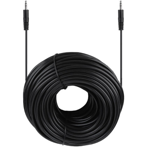 Câble audio blindé mâle vers mâle en cuivre de 3,5 mm pour haut-parleurs et casque 30 m