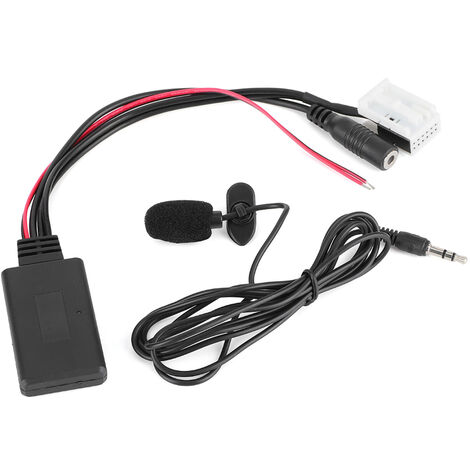 Adaptateur AUX Bluetooth 59.1in Câble Bluetooth 5.0 AUX Adaptateur Audio  Module Bluetooth de Voiture avec Microphone Adapté pour E60 E63 E64 E65 E66