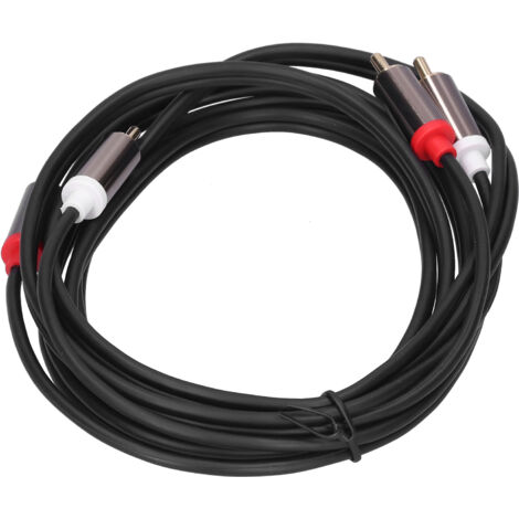 Câble Audio Double Blindé 2RCA Mâle à 2RCA Mâle Doré pour Téléviseur, Ampli, Système Home Cinéma - Longueur 2Mètres