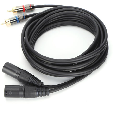 Câble Audio Double XLR Mâle vers Double RCA pour Home Cinéma et Système HiFi 3m JD6053-1