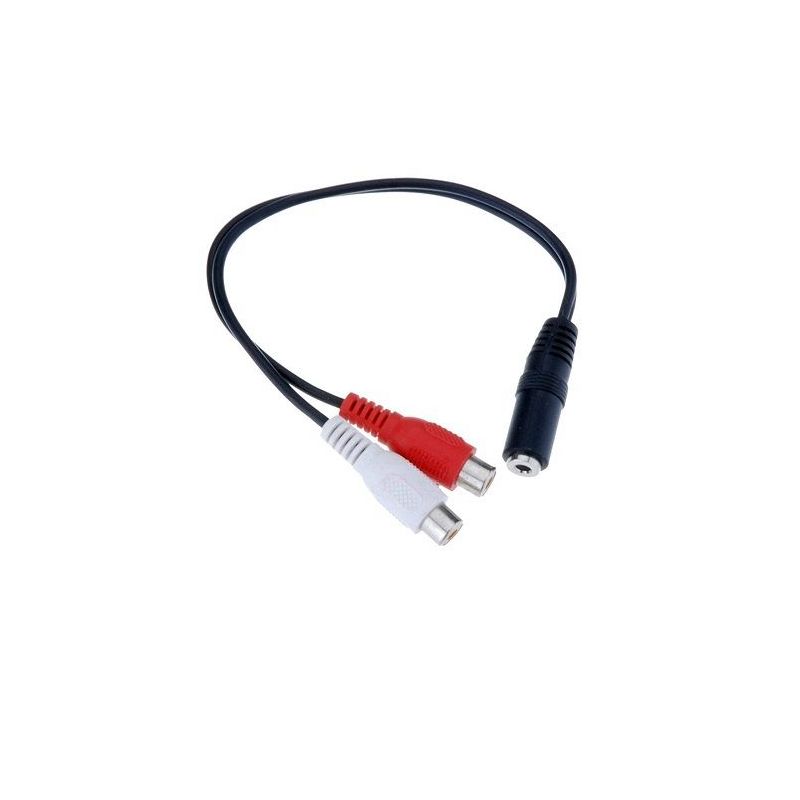 

Cable audio estereo 2x RCA hembra - Jack 3.5mm hembra 0.25 M Negro