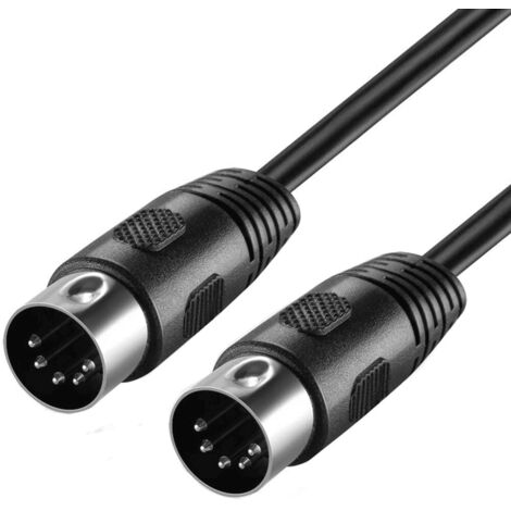 Cable audio estereo DIN 5 pines macho 5 M Negro