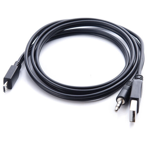 Câble audio et de données 2 en 1 avec lecteur de cartes, lecteur de cartes multifonction micro5p avec haut-parleur intégré, câble de chargement à trois prises