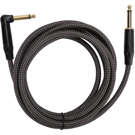 Câble Audio Guitare Électrique 6,35MM JORINDO avec Connecteurs Dorés et Coque Noire JD6219