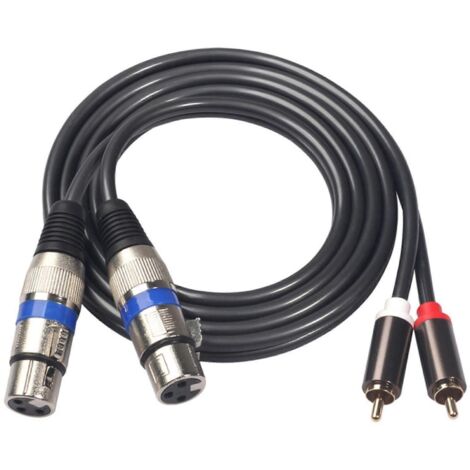 Câble audio Hi-Fi 2 mâles vers XLR 3 broches femelle pour amplificateur de mixage