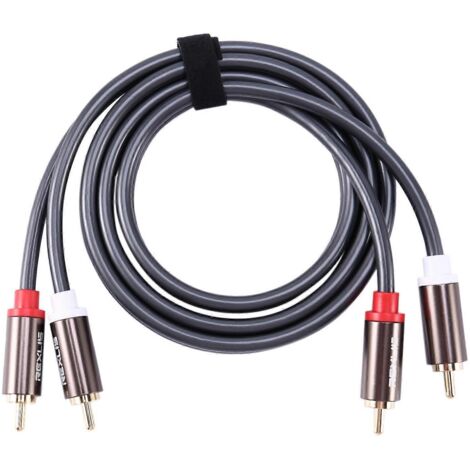 Câble audio Hi-Fi Rexlis 2 RCA vers 2 RCA, câble d'enceinte AV OFC 1M--