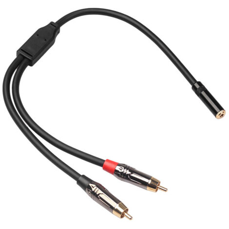 Câble audio HIFI 3,5mm femelle vers RCA mâle avec conducteur en cuivre sans oxygène 24AWG, 0,3 mètres