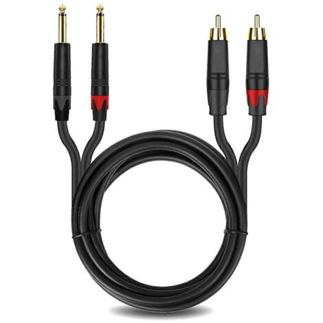Câble audio HiFi stéréo 6,35 mm vers 2 câbles en Y--