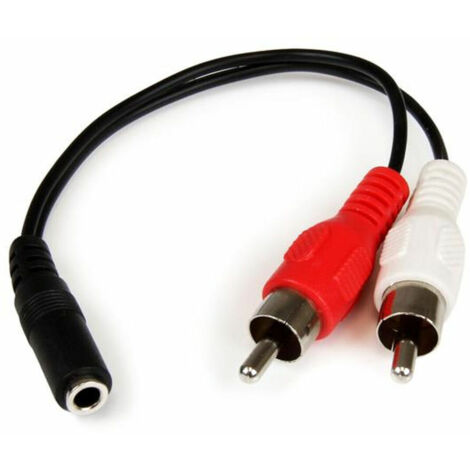 Cable Audio Jack (3,5 mm) a 2 RCA Startech MUFMRCA Negro 0,15 m