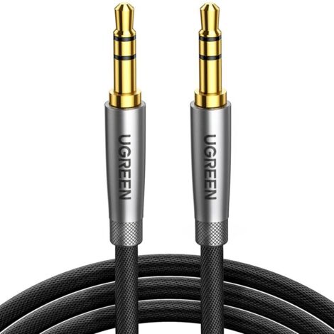 Câble Audio Jack 3.5mm Mâle en Nylon Tressé Stéréo Câble Aux Voiture Compatible avec iPhone 6S iPad iPod PC Manette PS5 Casque Chaîne HiFi Autoradio Barre de Son (1M)