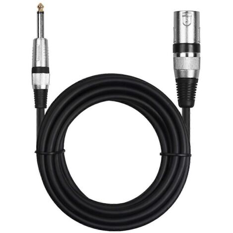 Câble audio microphone 6,35 mm mâle vers XLR mâle pour haut-parleur, guitare--