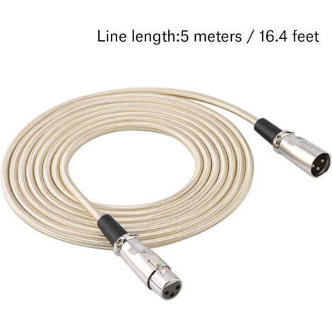 Câble Audio Microphone XLR Mâle vers Femelle 5m - 16.4 Pieds