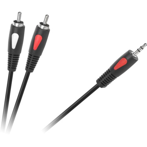 Câble audio mini-jack RCA 1,8 m, prise jack 3,5 mm vers 2 RCA, Cabletech Eco-Line