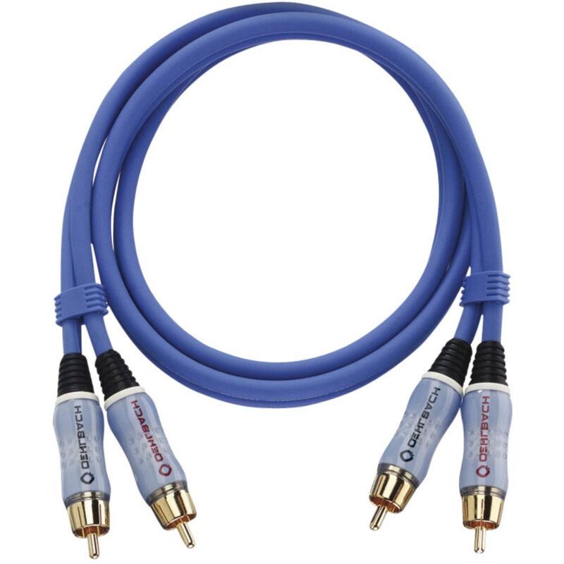 Oehlbach - Câble audio 2701 [2x Cinch-RCA mâle - 2x Cinch-RCA mâle] 1.00 m bleu contacts dorés