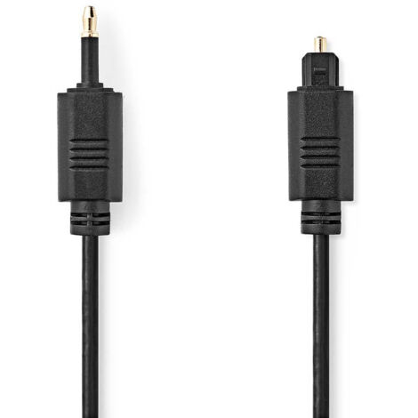Cable audio optique toslink male mini toslink 100 m rond pvc noir label