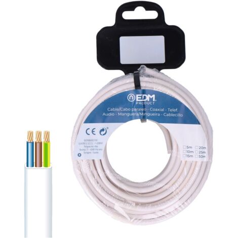 Câble Audio Plat 3x1 Blanc 25m Connectivité Audio Discrète Et Longue Portée - Edm