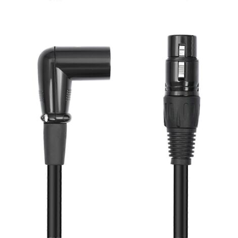 Câble audio pour microphone XLR 3 broches coudé mâle vers femelle