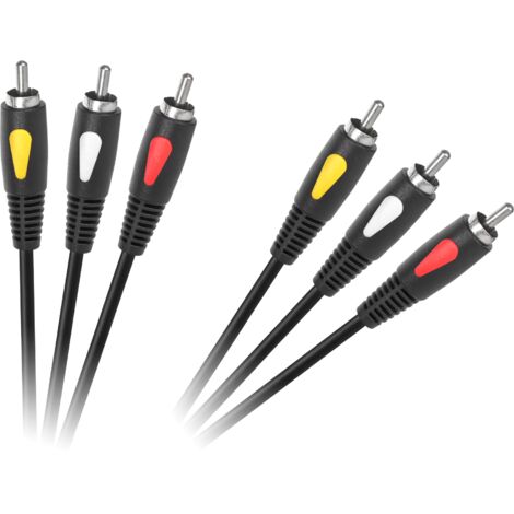 Câble audio RCA 1 m 3RCA-3RCA Cabletech Eco-Line