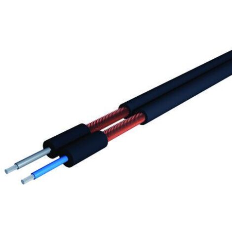 Câble audio S2Ceb-Groupe Cae 1 paire , 0,22 mm² Blindé Cuivre enroulé hélicoïdalement, 24 AWG, Plat, gaine Noir ( Prix pour Bobine de 100 Mètres )