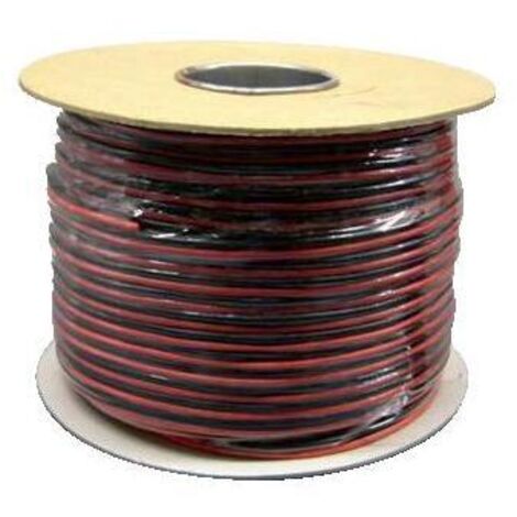 Câble audio S2Ceb-Groupe Cae 1 paire , 1,5 mm², Plat, gaine Noir/Rouge ( Prix pour Bobine de 100 Mètres )