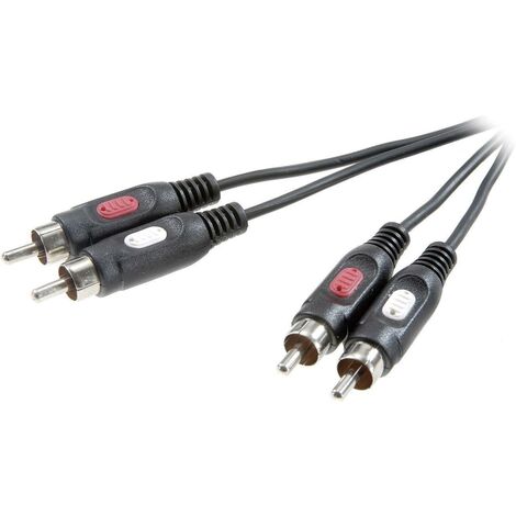 Câble audio SpeaKa Professional SP-7870624 [2x Cinch-RCA mâle - 2x Cinch-RCA mâle] 10.00 m noir - noir