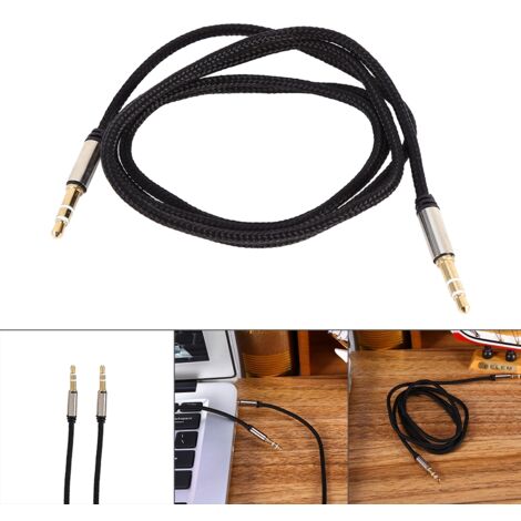 Câble Audio Stéréo 3.5mm Mâle-Mâle pour Autoradio et Haut-Parleurs Voiture