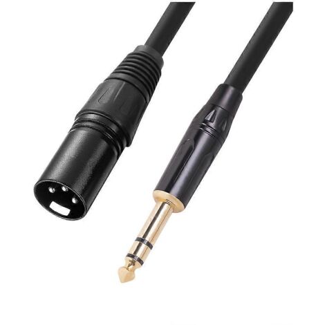 Câble audio stéréo 6,35 mm mâle vers XLR mâle, 1,8 mètre pour microphone