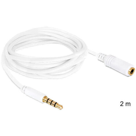 Cable Audio Stereo Jack 3.5mm macho/hembra IPhone 4 pin 2mt