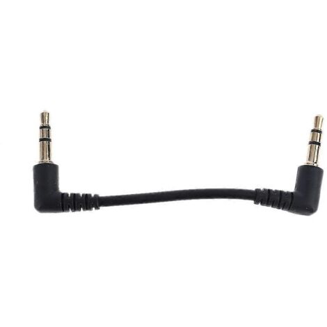 Câble audio stéréo mâle à mâle 3.5mm avec double coude à 90 degrés 2.7"