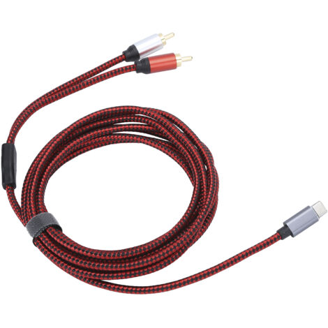 Câble Audio Type-C vers RCA Doré 3m pour Smartphone PC Tablette