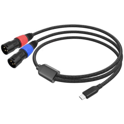 Câble Audio USB-C vers Double XLR Mâle - 3 mètres - Connexion Double XLR