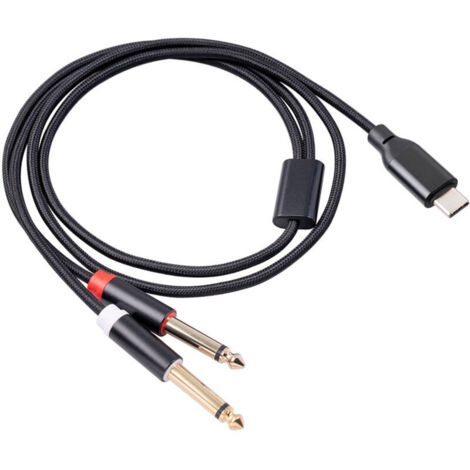 Câble Audio USB C Vers Jack 6 35 Mm Stéréo pour Haut Parleurs Smartphone 1 Mètre