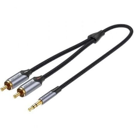 Cable Audio Vention BCNBG/ 2x RCA Macho - Jack 3.5 Macho/ 1.5m/ Gris