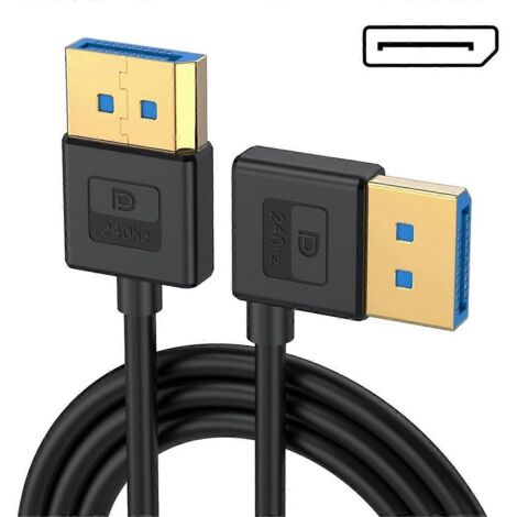 Câble audio/vidéo 8K 60 Hz 4K 144 Hz pour moniteur PC portable, coudé à droite (voir image)