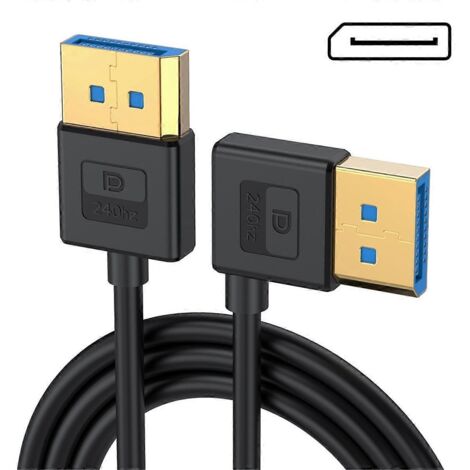 Câble audio/vidéo 8K 60 Hz 4K 144 Hz pour moniteur PC portable, coudé à gauche (voir image)