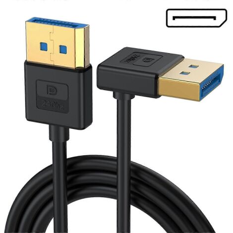 Câble audio/vidéo 8K 60 Hz 4K 144 Hz pour moniteur PC portable, coudé vers le bas (voir illustration)