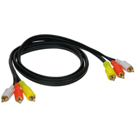 Cable audio video AV 1m - 3x RCA