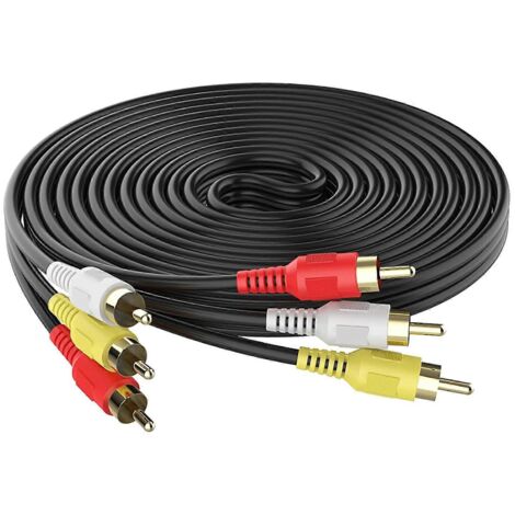 Câble audio-vidéo composite AV mâle vers prise femelle, connexion TV, DVD, caméras, 1,5 m