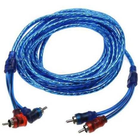 Câble Audio Voiture 5M RCA Double pour Amplificateur Stéréo Cuivre