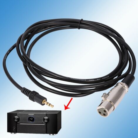 Câble audio XLR femelle 3 broches vers jack mâle 3,5mm pour microphone, 3 mètres