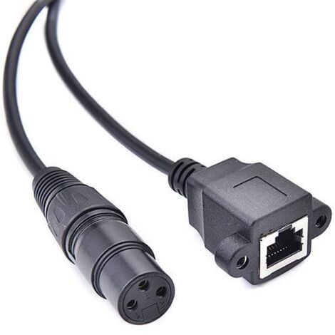 Câble audio XLR femelle 3 conducteurs vers RJ45 femelle, câble d'extension de signal audio pour interface XLR femelle 3 conducteurs vers réseau