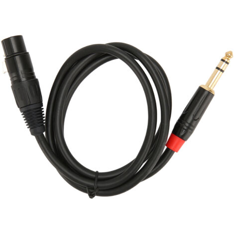 Câble Audio XLR Femelle vers TRS 6.35mm Stéréo 1m pour Enregistrement et Instruments de Musique