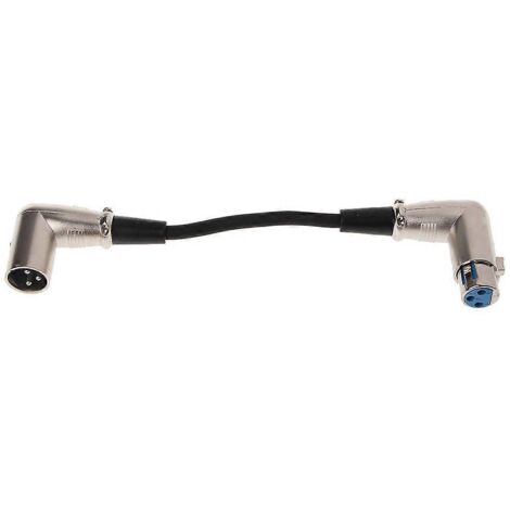 Câble audio XLR mâle-femelle 3 broches coudé à 90° de 0,2 m pour microphone et table de mixage