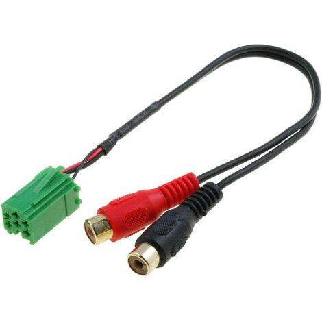 Cable Autoradio Aux AUXRE01 - ADNAUTO - vers RCA compatible avec autoradio origine Renault Mini-ISO 6 broches