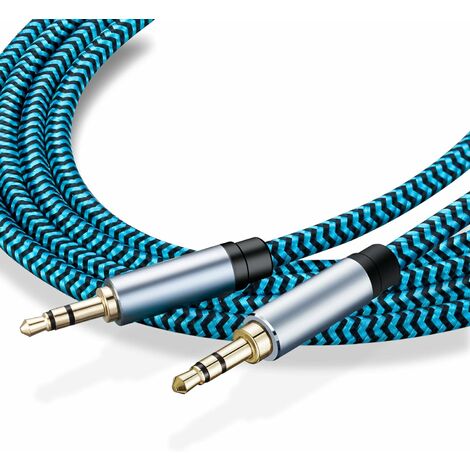 Rallonge Jack Audio en Nylon Tressé Rallonge Casque Audio Jack 3.5mm Mâle à  Femelle Bleu Câble Extension Audio Stéréo Compatible avec Écouteur Enceinte  PS5 (1M)