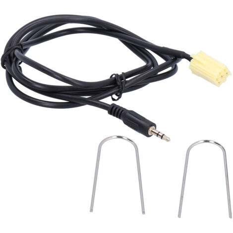 Câble AUX-IN 6 broches de 59,1 pouces Adaptateur d'entrée audio Jack 3,5 mm Remplacement pour Fiat Grande Punto