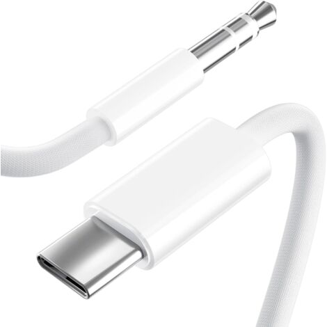 Câble Aux Jack USB C Auto, USB C vers Auxiliaire Prise Jack 3,5mm, Compatible avec Phone 15 Pro Max/15 Plus, Galaxy S22/S21/S20/Note20, P40/P30/P20, Mate 20/30/40,Maison/Voiture stéréo-1M